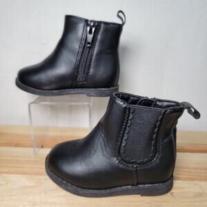 Old Navy Toddler Chelsea Black Faux Leather Ankle Boots - Size 5